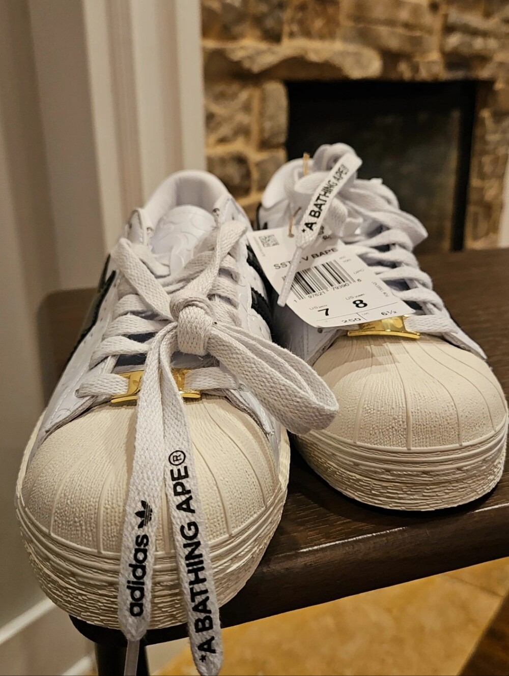 BAPE x adidas Superstar Vintage "White Black" Sneaker M7 W8 - Picture 8 of 8